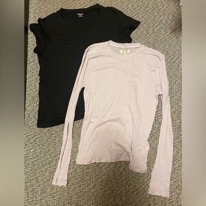 Madewell Lavender and Black Tops Set